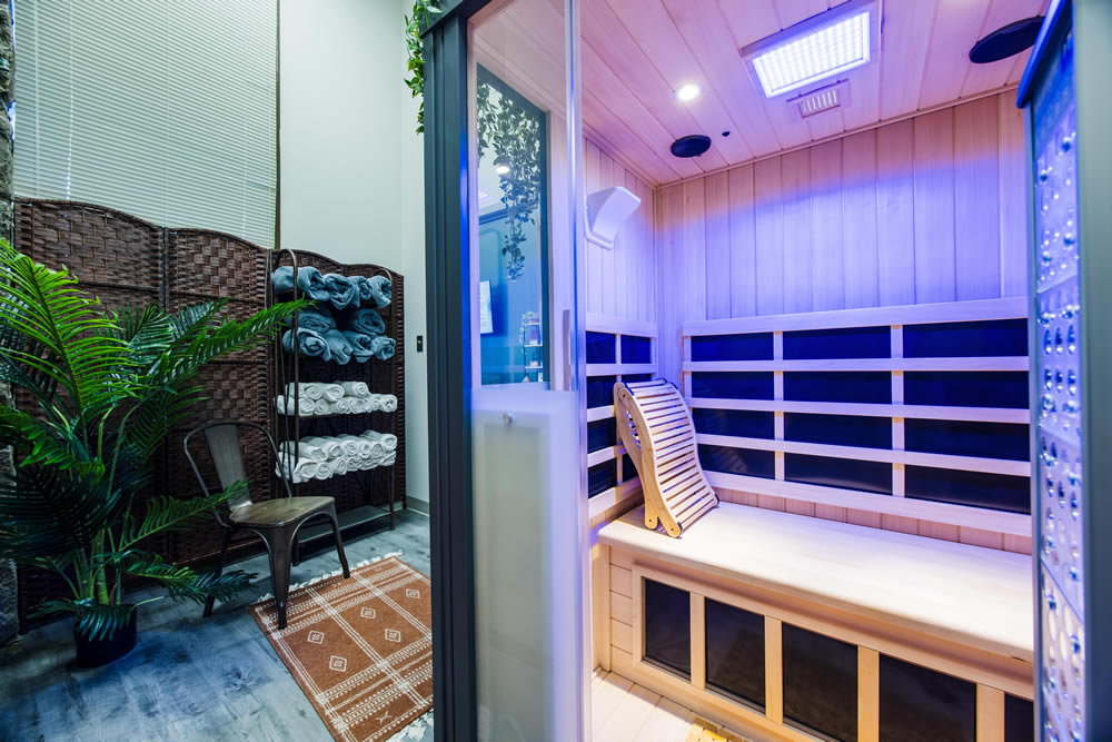 Sauna treatment room at Resilient Health Acupuncture and Wellness near White Marsh, MD